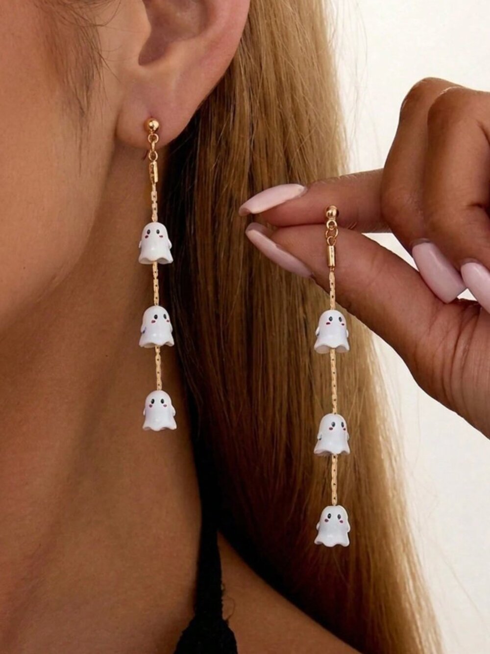 Cute Halloween Ghost Tassel Earrings